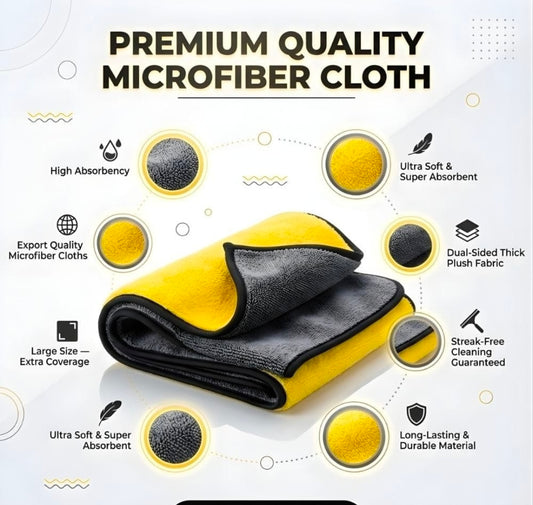 Premium Microfiber Cleaning Cloth – Ultra Soft, Highly Absorbent &amp; Streak-Free Cleaning