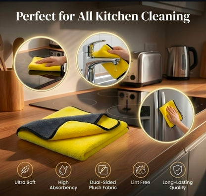 Premium Microfiber Cleaning Cloth – Ultra Soft, Highly Absorbent &amp; Streak-Free Cleaning